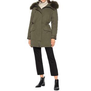 Yves Salomon Army Green Down & Fur Bachette Parka